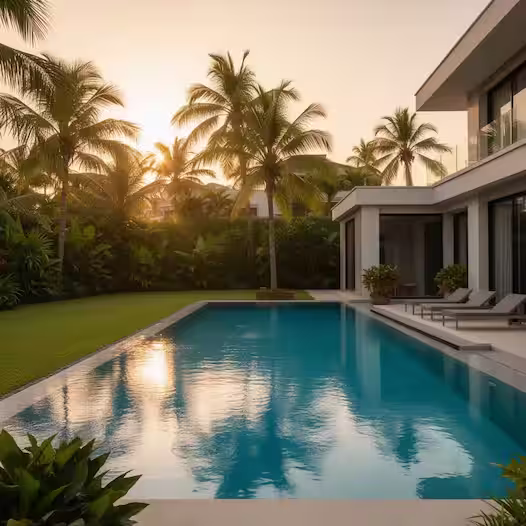 Piscine moderne réalisée par AQAHOM à Abidjan