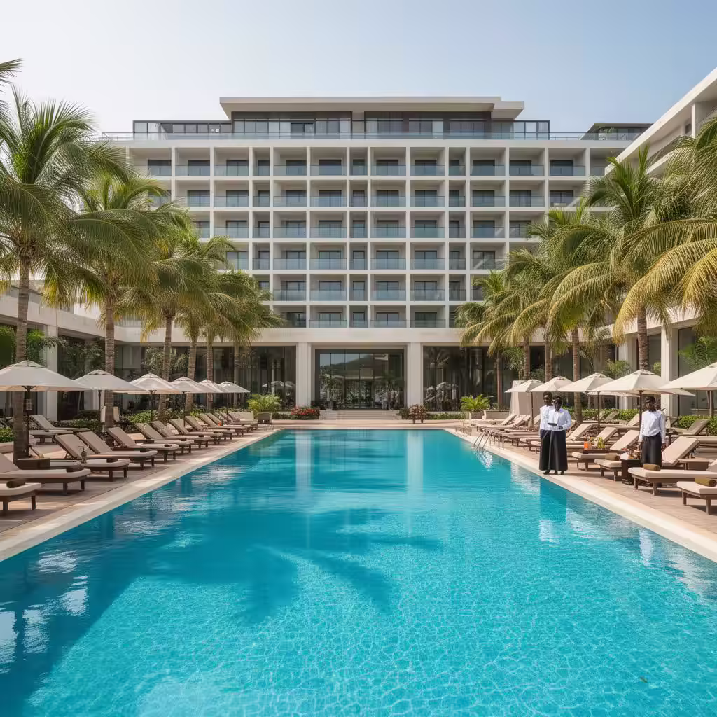 Piscine d'hôtel 5 étoiles - Assinie - AQAHOM