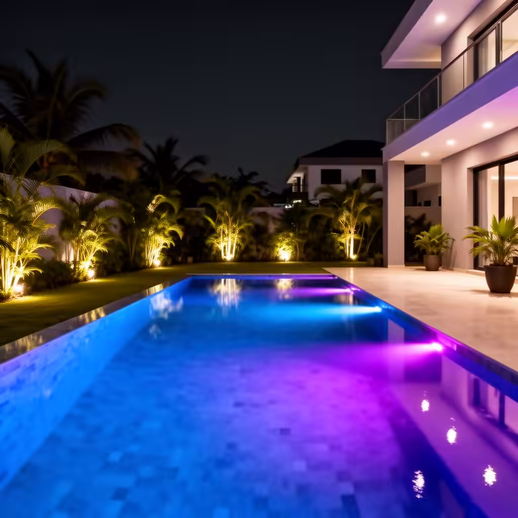 Piscine éclairée LED - Bingerville - AQAHOM