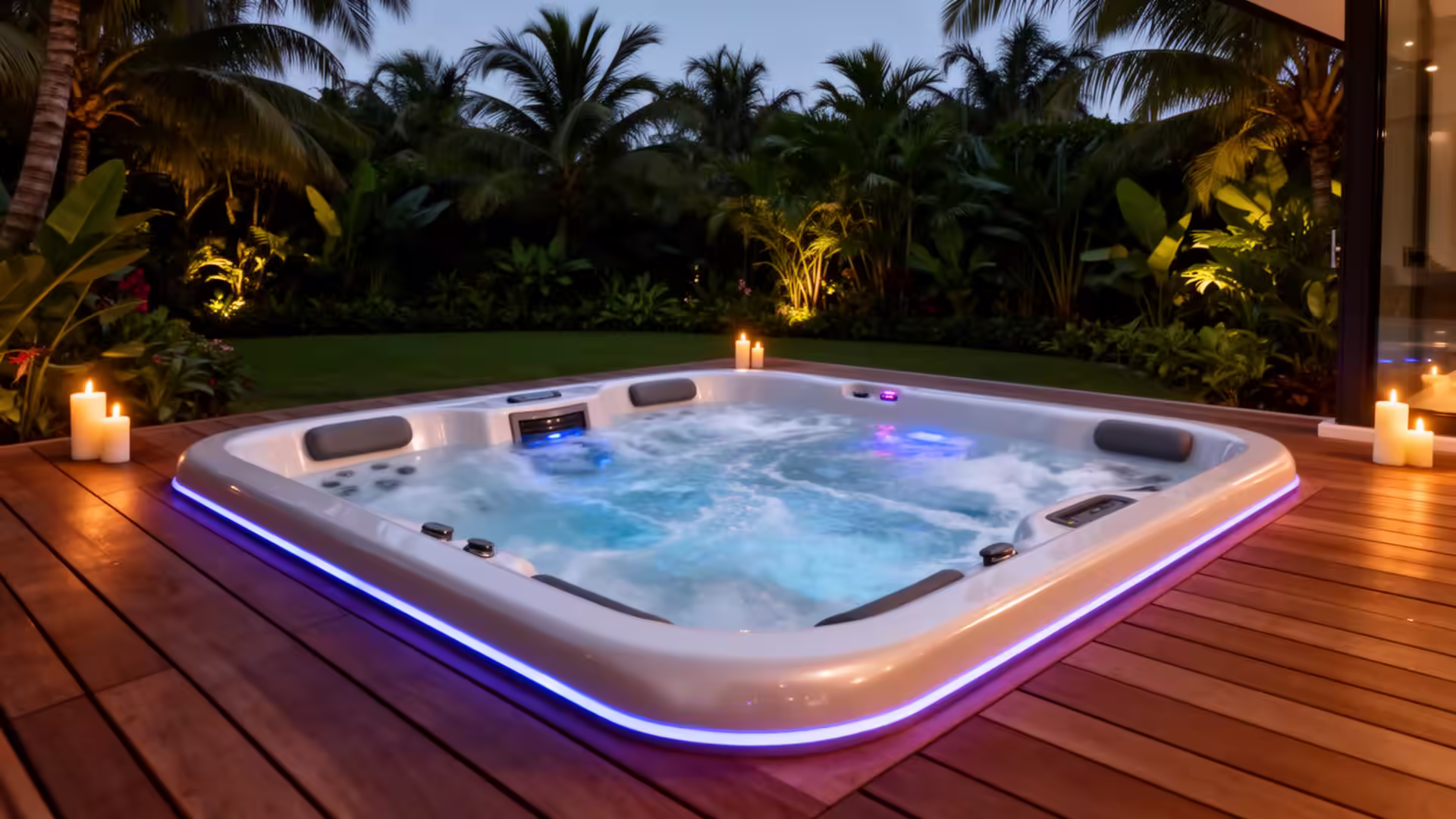 Jacuzzi de luxe installé sur terrasse à Abidjan - AQAHOM
